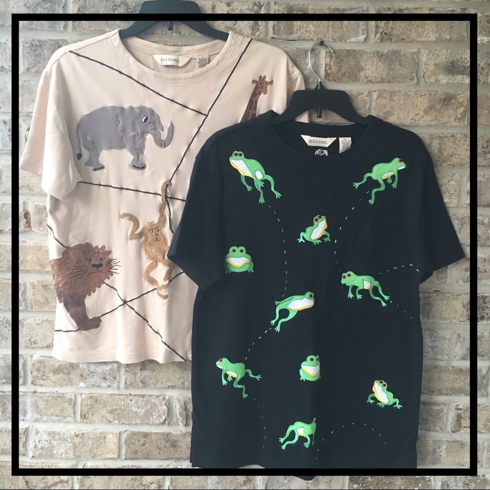 🆕 BECHAMEL SHORT SLEEVE TOPS EMBROIDERED ANIMALS